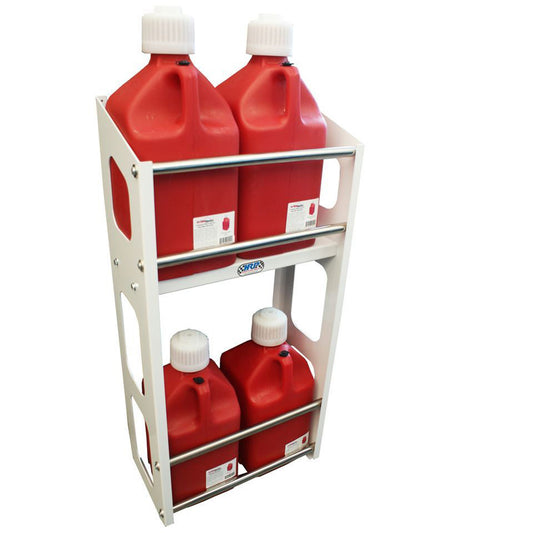 Utility Jug Rack - 6 Bay - 30.25 x 44 x 12 in - Aluminum - White Powder Coat - Each