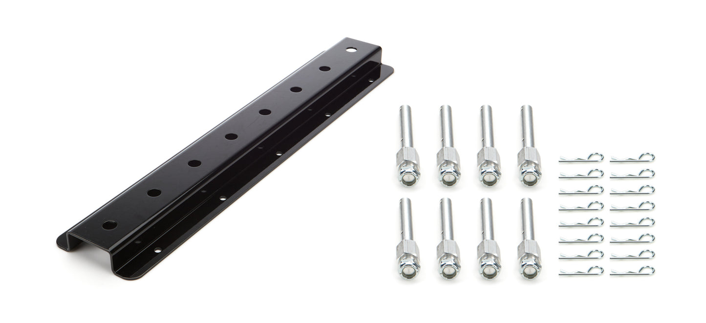Shock Rack - Double Row - Wall Mount - 20 in Long - 16 Shock Capacity - Aluminum - Black Powder Coat - Each