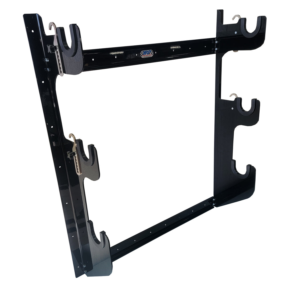 Axle Rack - Wall Mount - 2 Front Axles and 1 Rear Axle Capacity - Aluminum - Black Powder Coat - Each
