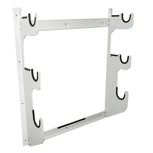 Axle Rack - Wall Mount - 2 Front Axles and 1 Rear Axle Capacity - Aluminum - White Powder Coat - Each