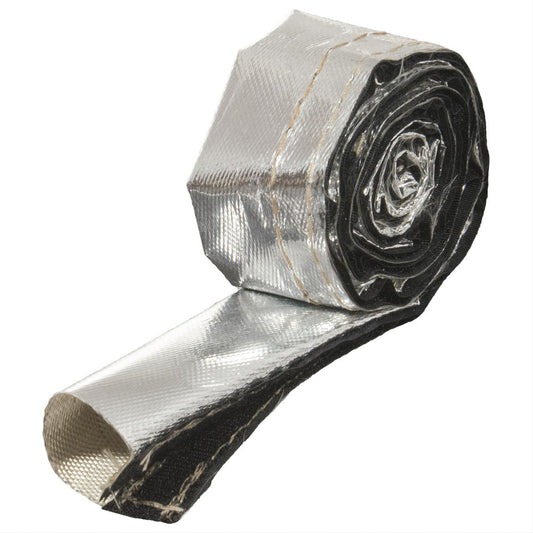 Hose and Wire Sleeve - Thermaflect Sleeve - 1/2 in ID - 3 ft - Hook and Loop Closure - Fiberglass - Silver - Each