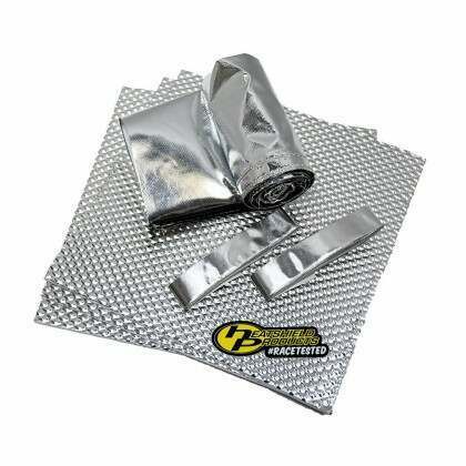 Intake Tube Heat Shield - Heatshield Cool Intake System - 3 ft Long - Hook and Loop Closure - Air Box Shield Included - Aluminized Fiberglass Cloth - 4 in Tubing - Kit