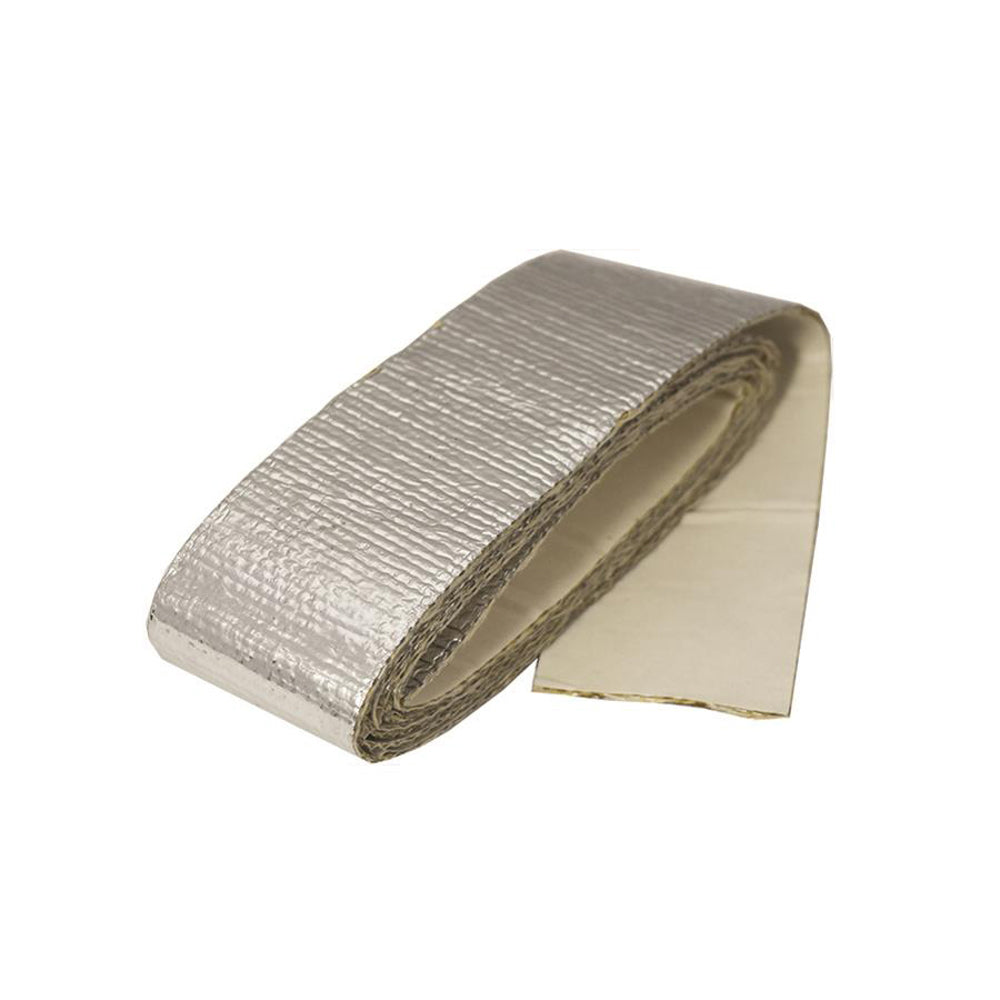 Heat Barrier Tape - Thermaflect - 1.5 in Wide - 3 ft Roll - Self Adhesive Backing - Aluminized Fiberglass Cloth - Silver - Each