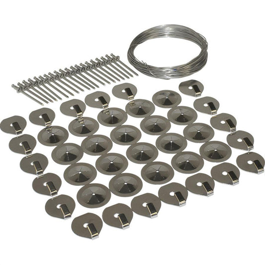 Anchor Hook and Hardware Kit - Wire / Anchors / Rivets Included - Stainless - Natural - Kit