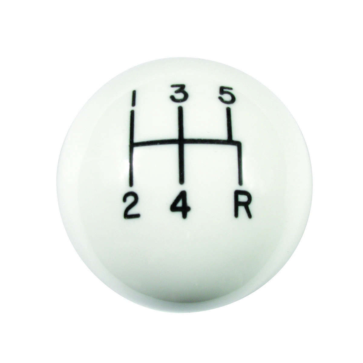 Shifter Knob - Classic - 12 mm x 1.75 Thread - Plastic - White - 5 Speed - Universal - Each