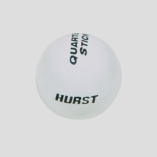 Shifter Knob - 7/16-20 in Thread - Hurst Logo Plastic - White - Hurst Quarter Stick - Each