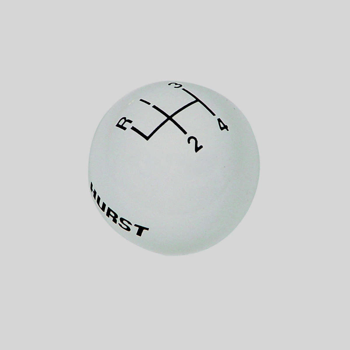 Shifter Knob - 3/8-16 in Thread - Hurst Logo - Plastic - White - 4 Speed - Universal - Each