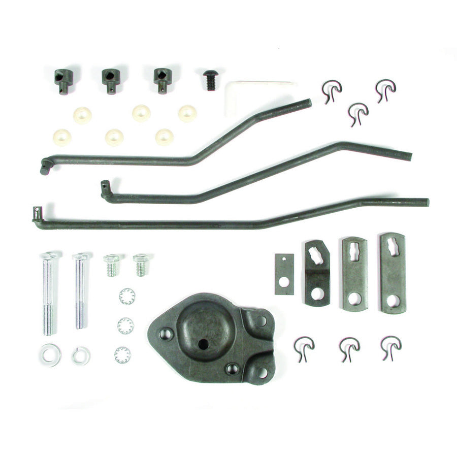 Shifter Installation Kit - Arms / Brackets / Hardware - Steel - Saginaw - Hurst Competition / Plus - GM A-Body 1966-67 - Kit