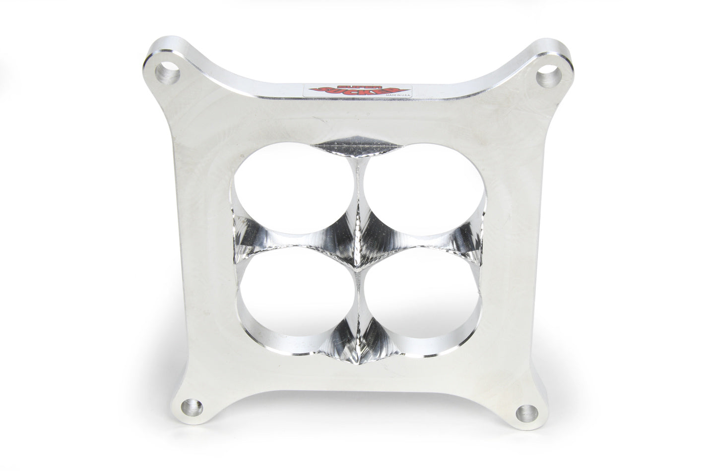 Carburetor Spacer - Super Sucker - 1 in Thick - 4 Hole - Square Bore - Aluminum - Polished - Each