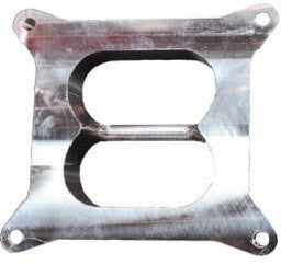 Carburetor Spacer - Street Sweeper - 1 in Thick - Divided Wall - Square Bore - Aluminum - Polished - Each