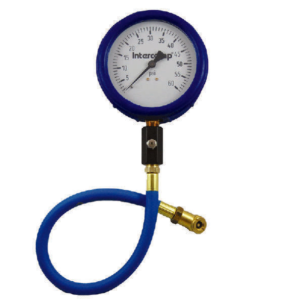 Tire Pressure Gauge - Ultra Deluxe - Glow in the Dark - 0-60 psi - Analog - 4 in Diameter - White Face - 1 lb Increments - Each