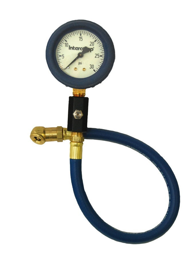 Tire Pressure Gauge - Deluxe - Glow in the Dark - 0-30 psi - Analog - 2-1/2 in Diameter - White Face - 1/2 lb Increments - Each