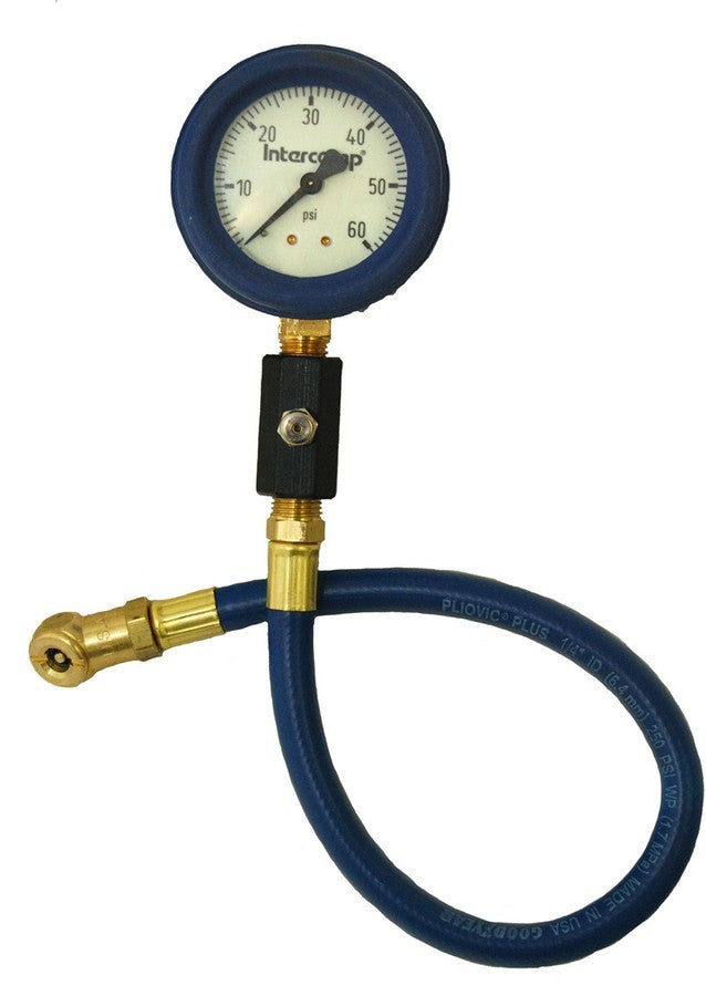 Tire Pressure Gauge - Deluxe - Glow in the Dark - 0-60 psi - Analog - 2-1/2 in Diameter - White Face - 1 lb Increments - Each