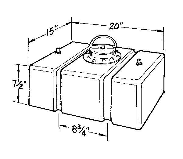 Fuel Cell - Circle Track - 8 gal - 20 in Wide x 15 in Deep x 7.5 in Tall - 8 AN Outlet / Vent - Foam - Plastic - Black - Each