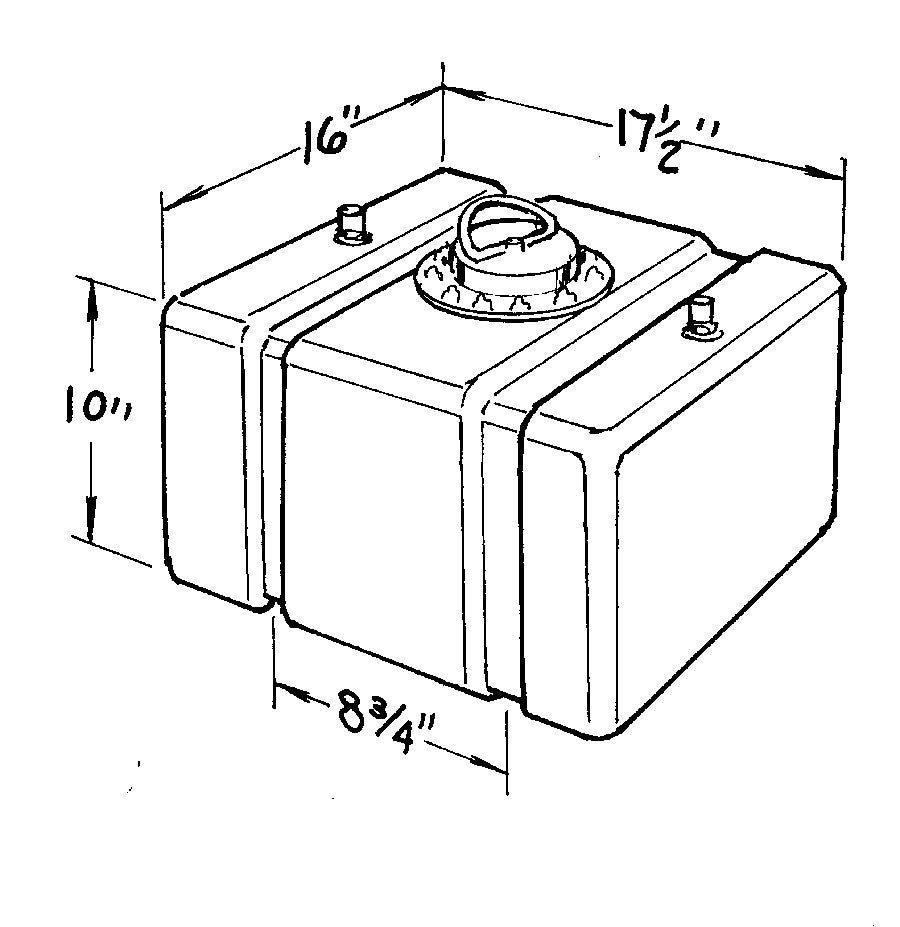 Fuel Cell - Circle Track - 12 gal - 17.5 in Wide x 16 in Deep x 10 in Tall - 8 AN Outlet / Vent - Foam - Plastic - Black - Each