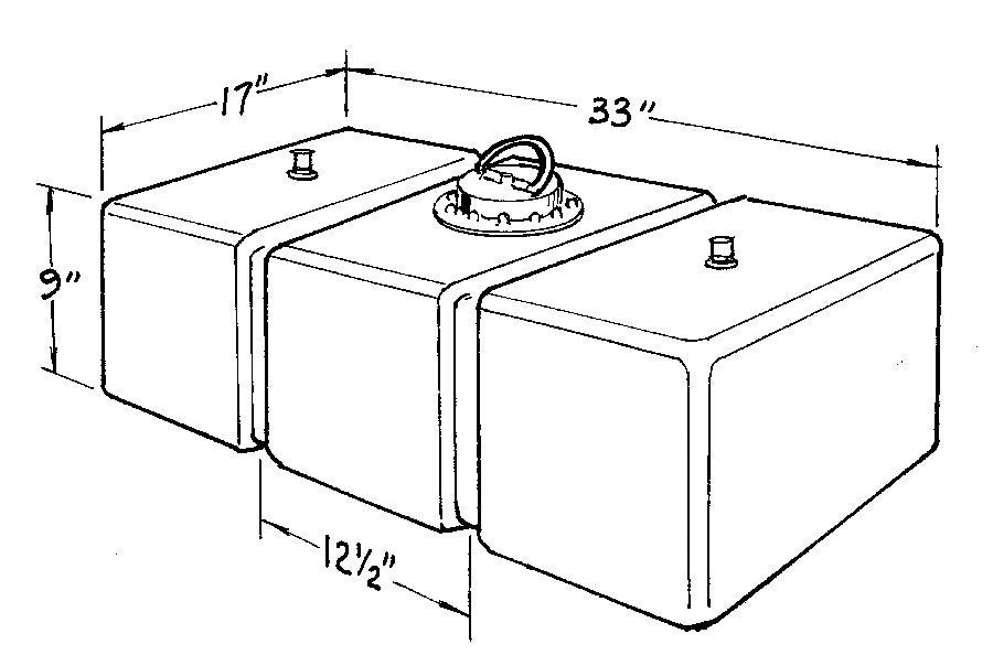 Fuel Cell - Circle Track - 22 gal - 33 in Wide x 17.75 in Deep x 10 in Tall - 8 AN Outlet / Vent - Foam - Plastic - Black - Each