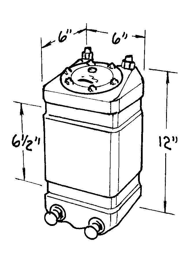 Fuel Cell - Nitrous Enrichment - 1 gal - 6 in Wide x 6 in Deep x 12 in Tall - Two 8 AN Outlets - 6 AN Return - 6 AN Vent - Foam - Plastic - Black - Each