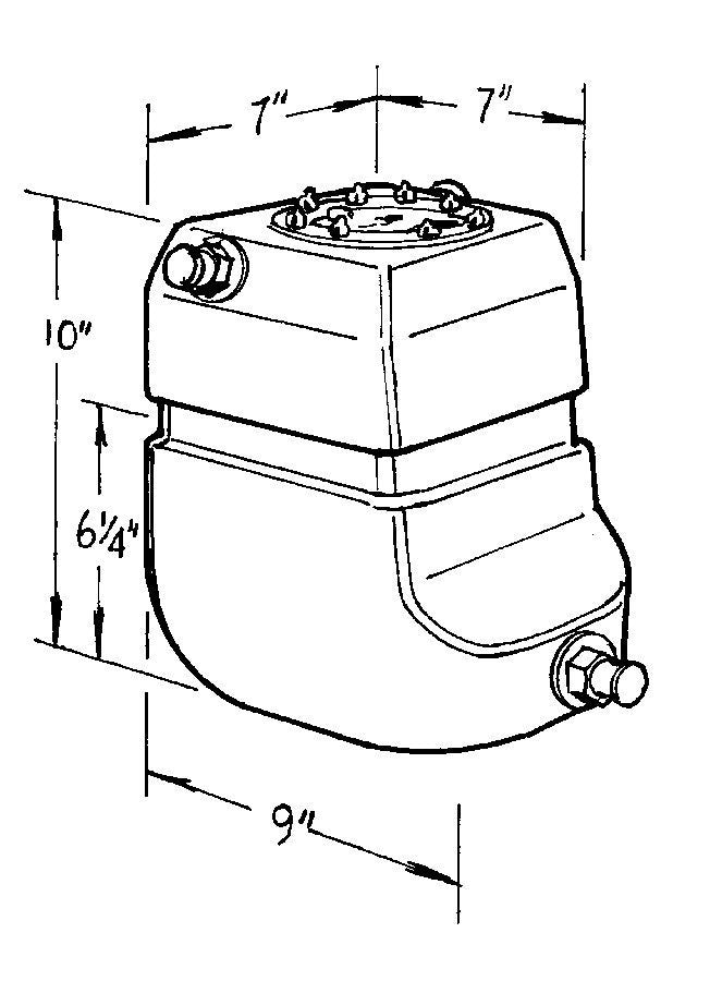 Fuel Cell - Pro Stock - 2 gal - 7 in Wide x 9 in Deep x 10 in Tall - 10 AN Outlet - 8 AN Return / Vent - Foam - Plastic - Black - Each