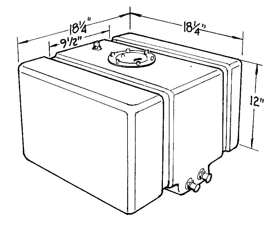 Fuel Cell - Drag Race - 16 gal - 18.5 in Wide x 18.5 in Deep x 12 in Tall - Two 8 AN Outlets - 6 AN Vent - Foam - Plastic - Black - Each