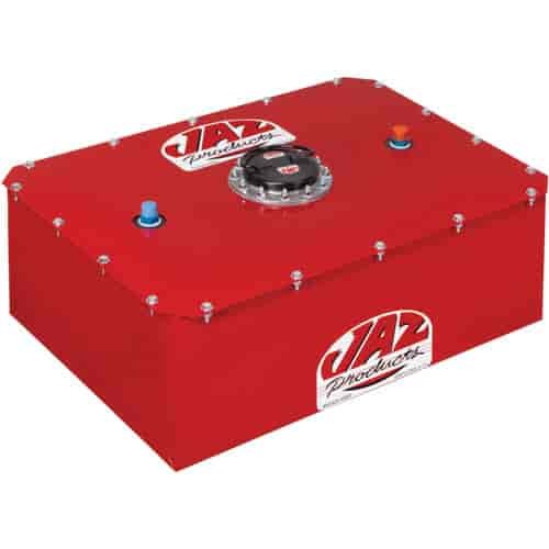 Fuel Cell and Can - Pro Sport - 16 gal - 26 in Wide x 18 in Deep x 10 in Tall - 8 AN Outlet / Vent - Foam - Steel - Red Powder Coat - Each