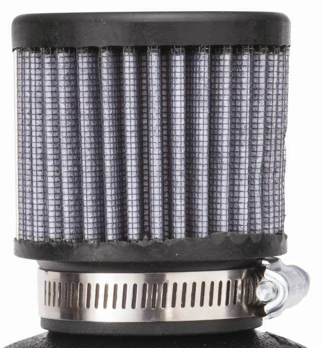 Breather - Clamp-On - Round - 2 in OD Tubes - Reusable - Plastic - Black - Each