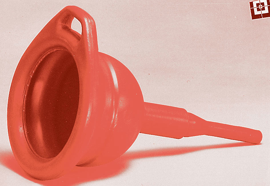 Funnel - Round - 8 in OD x 16 in Long - Plastic - Red - Each