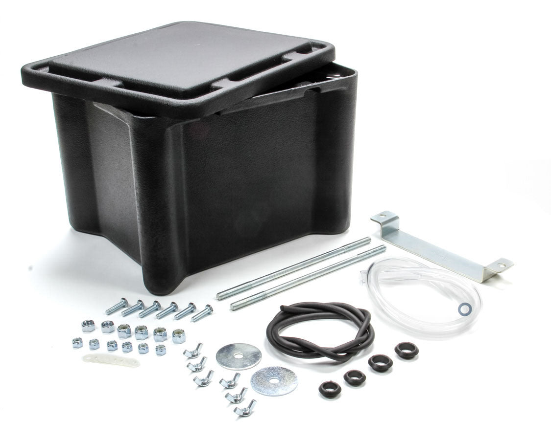 Battery Box - Sealed - 13 in Length x 10.5 in Wide x 9.5 in Height - Hardware Included - Plastic - Black - Kit