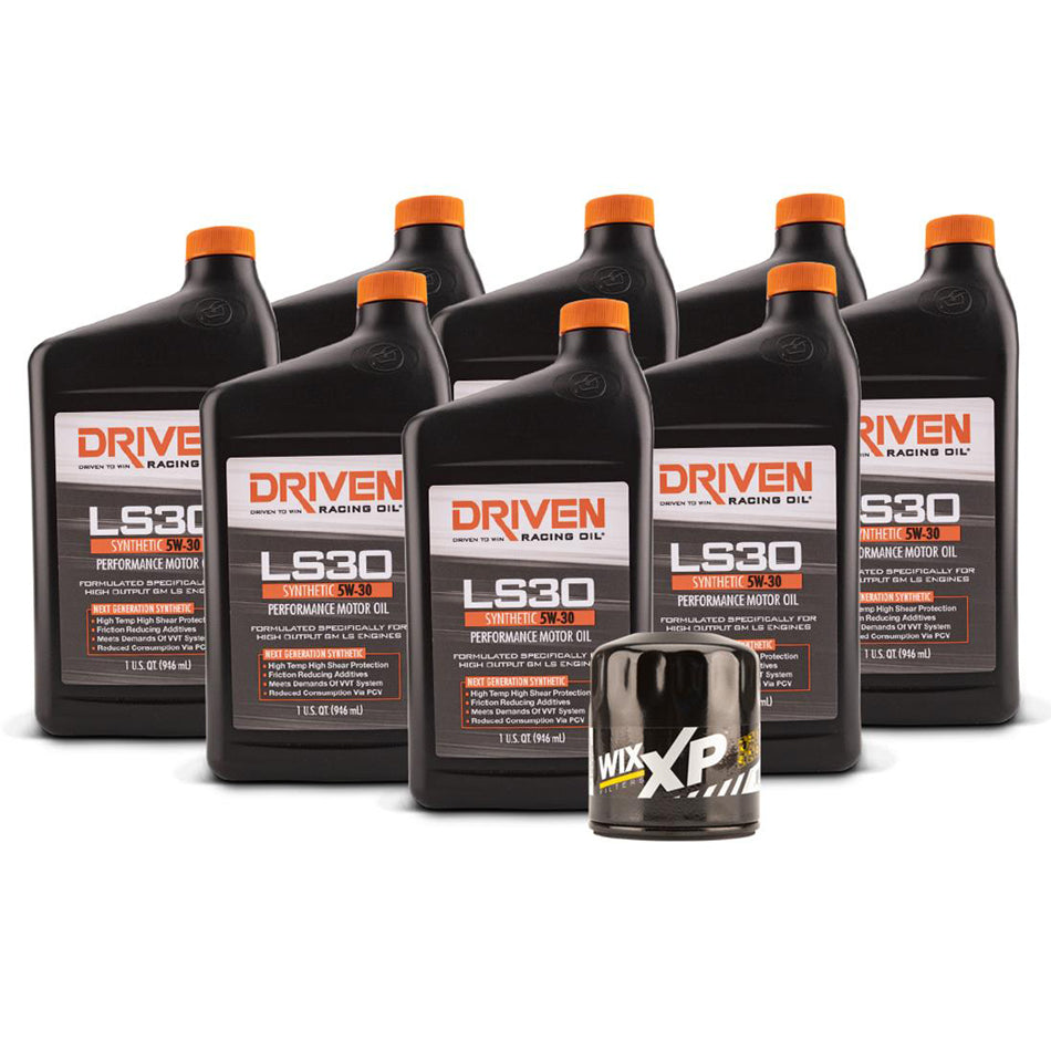 Motor Oil - LS30 - 5W30 - Synthetic - Oil Filter Included - Eight 1 qt Bottles - GM LS-Series 2007-19 - Kit