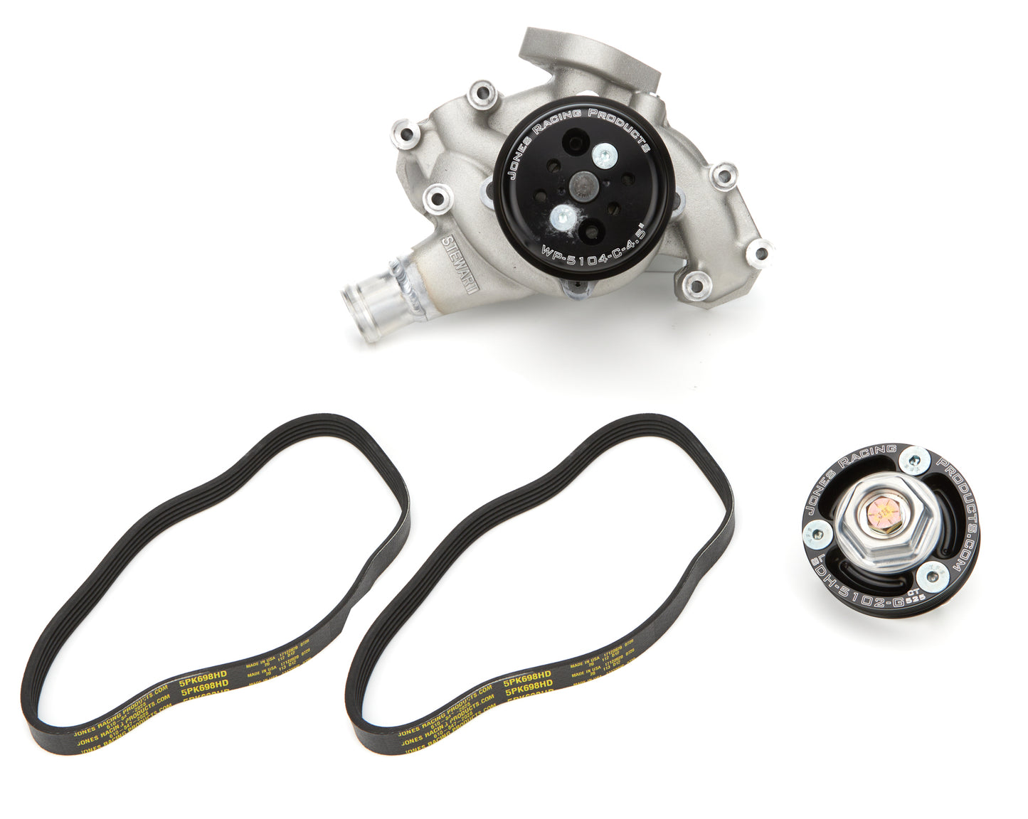 Pulley Kit - 6-Rib Serpentine - Aluminum - Black Anodized - GM LS-Series - Kit