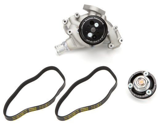 Pulley Kit - 6-Rib Serpentine - Aluminum - Black Anodized - GM LS-Series - Kit