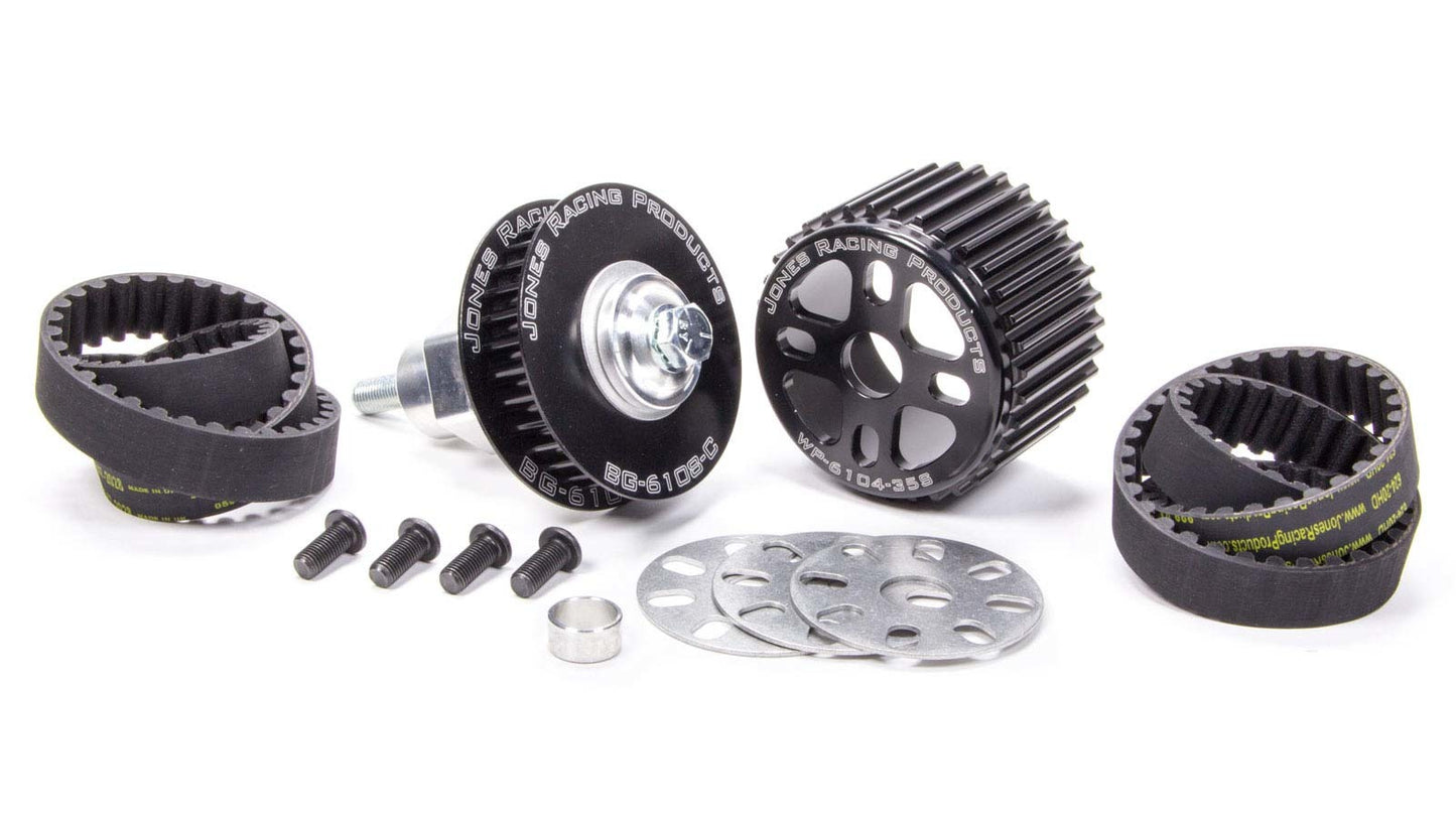 Pulley Kit - HTD - Aluminum - Black Anodized - Small Block Chevy - Kit