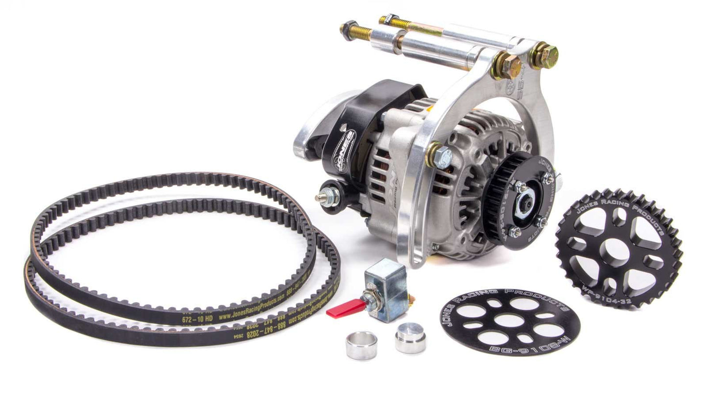Pulley Kit - V-Belt - Aluminum - Black Anodized - Small Block Chevy - Kit