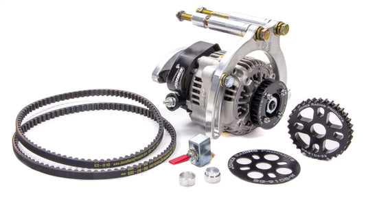 Pulley Kit - V-Belt - Aluminum - Black Anodized - Small Block Chevy - Kit