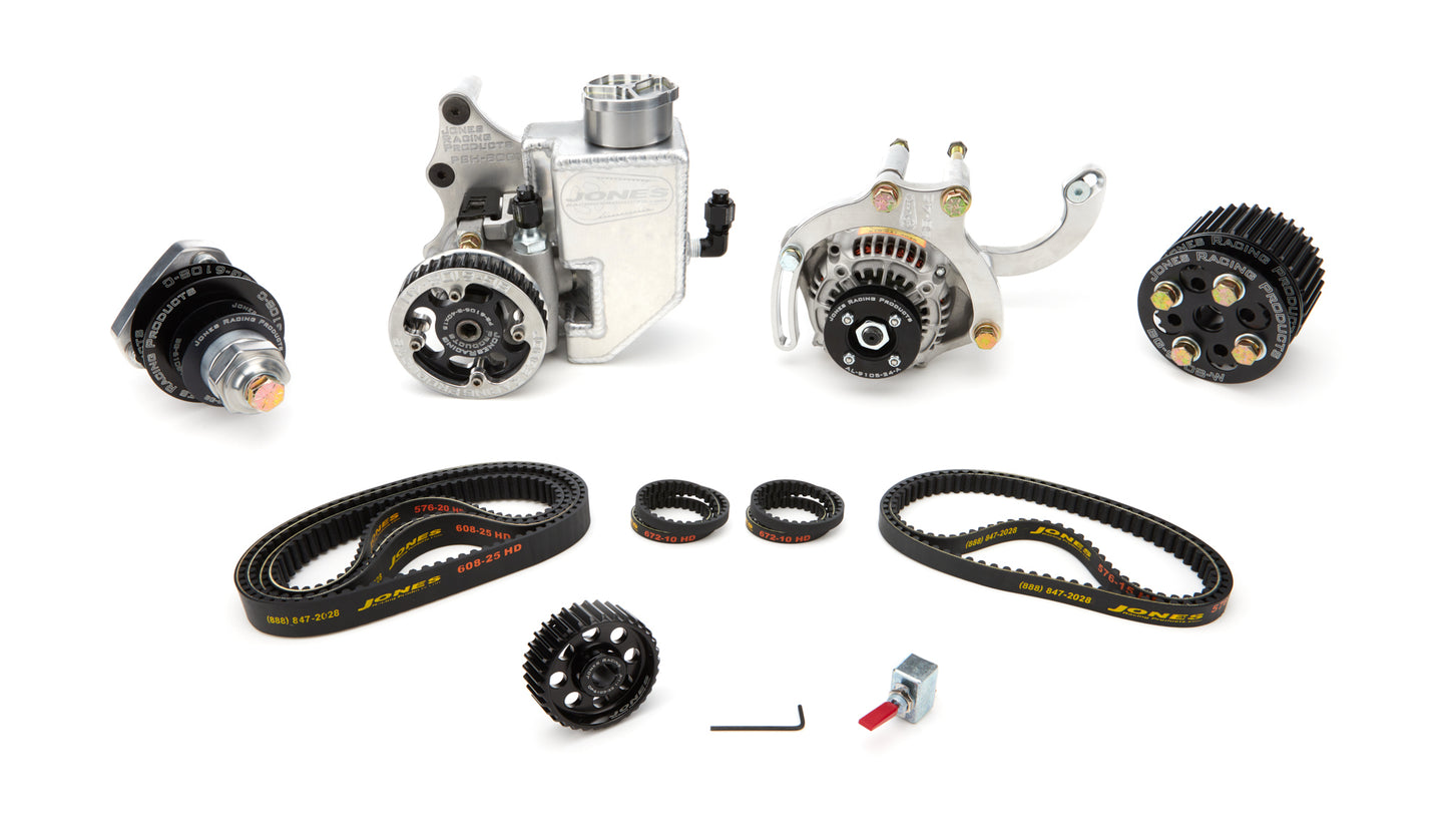 Pulley Kit - HTD - Aluminum - Black Anodized - Small Block Chevy - Kit