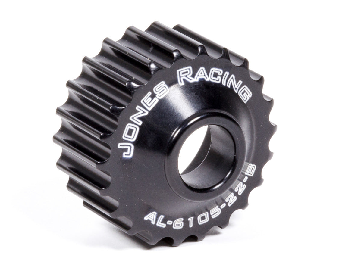 Alternator Pulley - HTD - 22 Tooth - 17 mm Bore - Aluminum - Black Anodized - 20 mm Radius Tooth Belt - Each