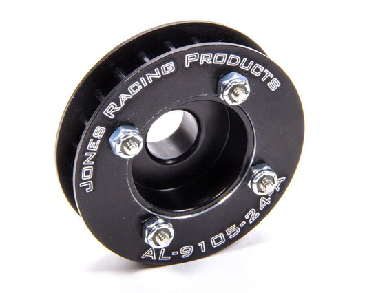 Alternator Pulley - HTD - 24 Tooth - 15 mm Bore - Belt Guides - Aluminum - Black Anodized - Universal - Kit