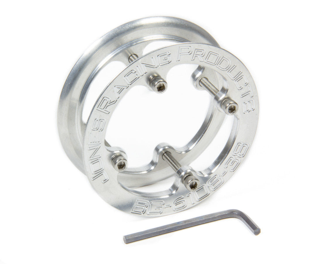 Belt Guide - 1/4 in Thick - Bolt-On - Aluminum - Clear Anodized - 36 Tooth HTD Pulley - Each