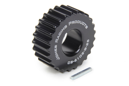 Crankshaft Pulley - HTD - 25 Tooth - 1 in Wide - 1 in Mandrel - 1/8 in Keyway - Aluminum - Black Anodized - Universal - Each