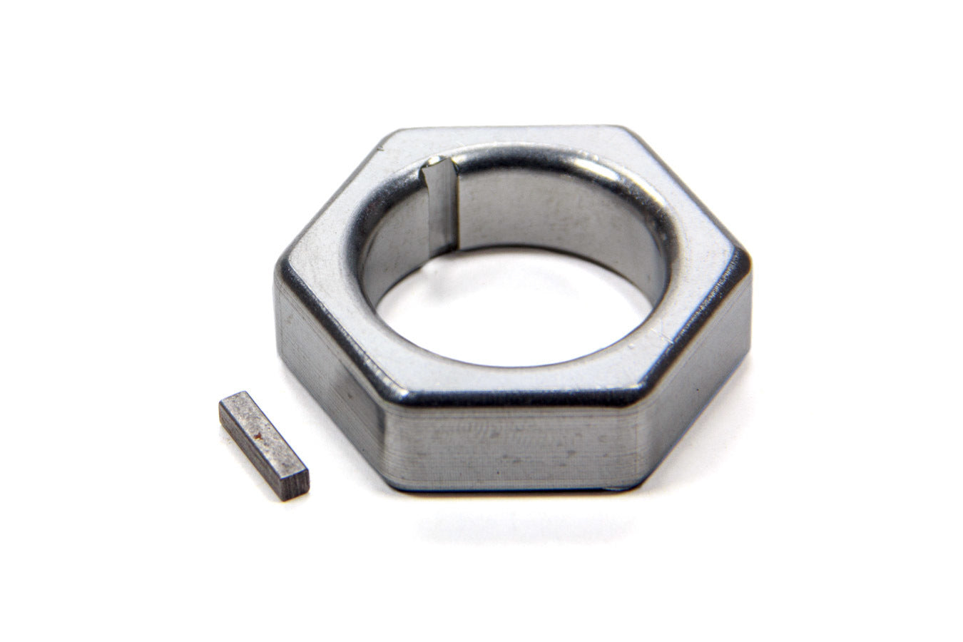 Mandrel Nut - 1-1/8 in Mandrel - 1/8 in Keyway - Aluminum - Clear Anodized - Each