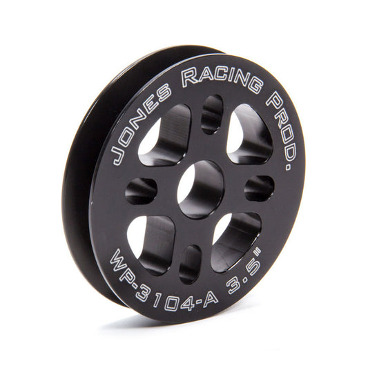 Water Pump Pulley - V-Belt - 1 Groove - 3.5 in Diameter - 15 mm Bore - Aluminum - Black Anodized - Universal - Each