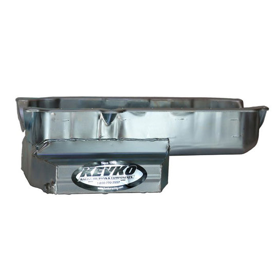 Engine Oil Pan - Road Race - Rear Sump - 7 qt - 7 in Deep - Louvered Windage Tray - Steel - Zinc Oxide - 2-Piece Seal - Small Block Chevy - Each