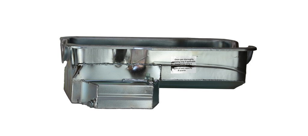 Engine Oil Pan - ASA Sportsman - Rear Sump - 7 qt - 6.5 in Deep - Rack and Pinion Clearance - Steel - Zinc Plated - Small Block Ford - Kit