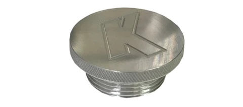 Oil Fill Cap - Replacement - Screw-In - Round - Knurled Grip - Aluminum - Natural - Kevko Slip On Adapter - Each