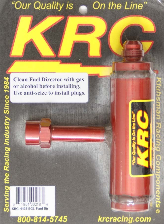 Fuel Log - 8 AN Inlet - 3/8 in NPT Female Outlet - 8 AN Male Inlet - 1/8 in NPT Female Gauge Port - Aluminum - Red Anodized - 2-Barrel Carburetor - Each