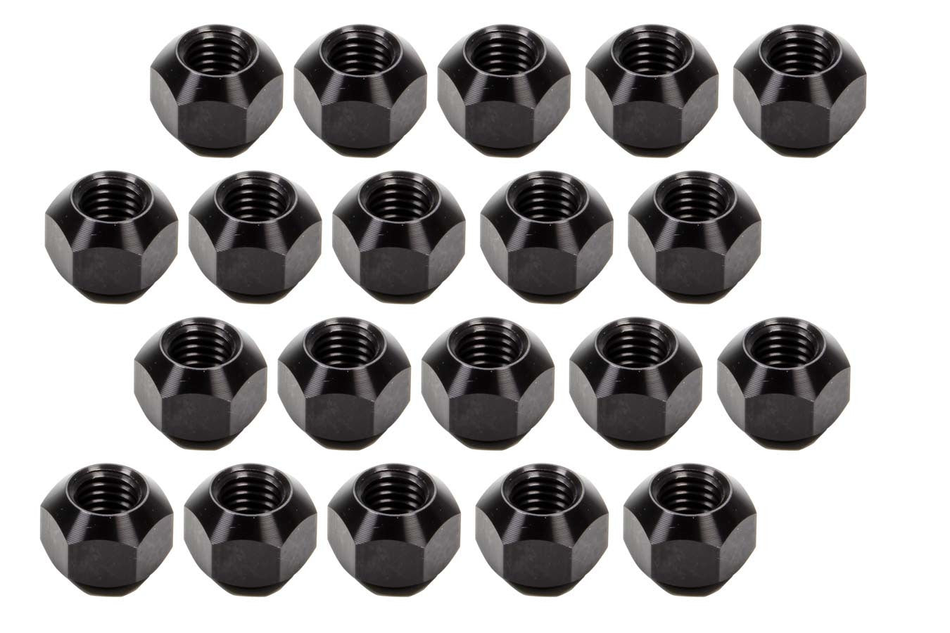Lug Nut - 5/8-11 in Right Hand Thread - 1 in Hex Head - Double 45 Degree Seat - Open End - Aluminum - Black Anodized - Set of 20