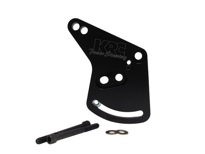 Power Steering Pump Bracket - Driver Side Head Mount - Aluminum - Black Anodized - KRC Pump - Small Block Ford - Kit