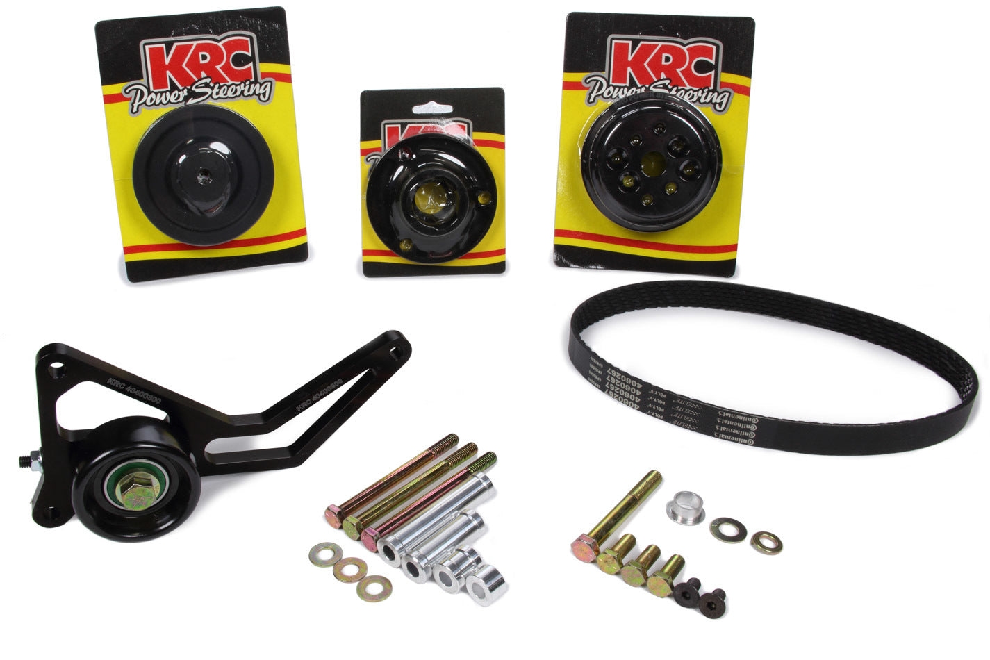 Pulley Kit - Pro Series - 6-Rib Serpentine - 1 to 1 - Billet Aluminum - Black Anodized - Small Block Chevy - Kit