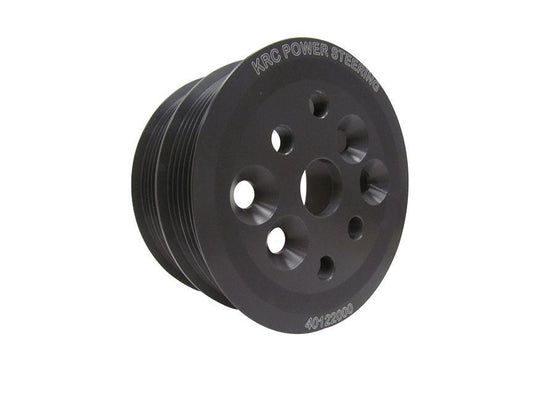 Water Pump Pulley - Serpentine - 6-Rib - Dual - 3.5 in Diameter - Aluminum - Black Anodized - Chevy / Ford - Each