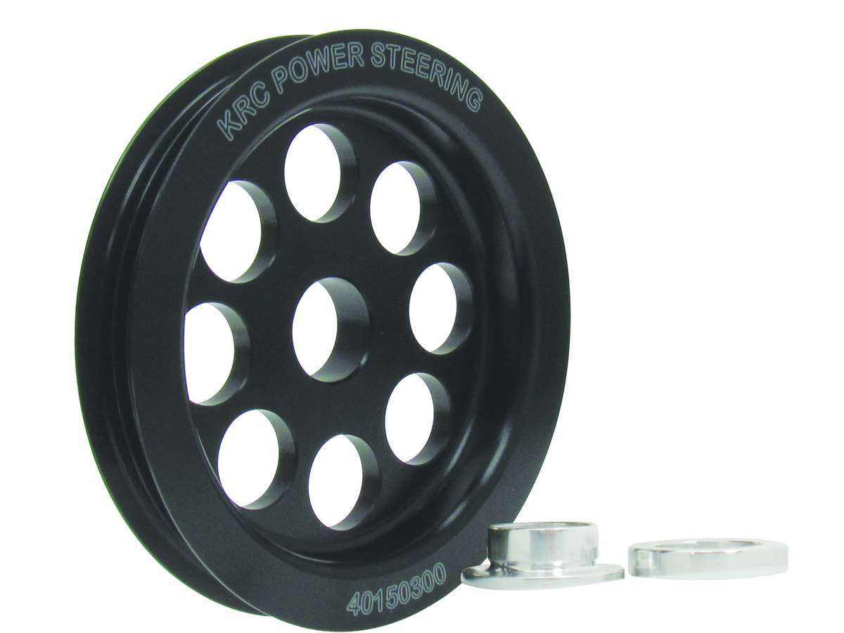 Alternator Pulley - Serpentine - 3-Rib - 3.5 in Diameter - Aluminum - Black Anodized - Denso / Delco Alternators - Each