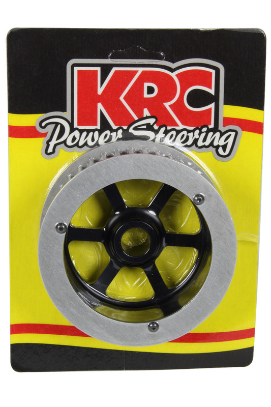 Power Steering Pump Pulley - Elite Series - HTD - 40 Tooth - 30 mm Wide - Press-On - Aluminum - Black Anodized - KRC Pumps - Each